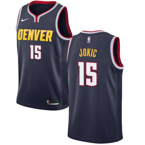 Men's Nike Denver Nuggets #15 Nikola Jokic Navy NBA Swingman Icon Edition Jersey