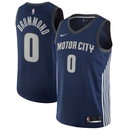 Men's Nike Detroit Pistons #0 Andre Drummond Navy NBA Swingman City Edition Jerseyv