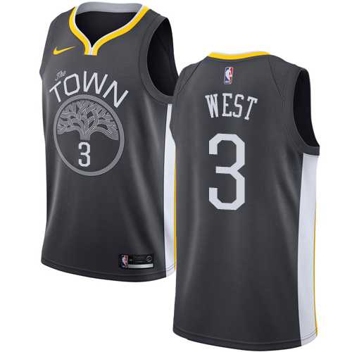 Men's Nike Golden State Warriors #3 David West Black NBA Swingman Statement Edition Jersey