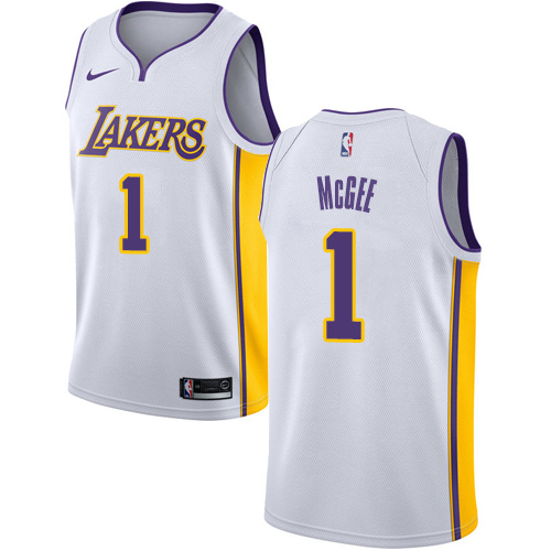 Men's Nike Los Angeles Lakers #1 JaVale McGee White NBA Swingman Association Edition Jersey