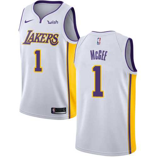 Men's Nike Los Angeles Lakers #1 JaVale McGee White NBA Swingman Association Edition Jersey