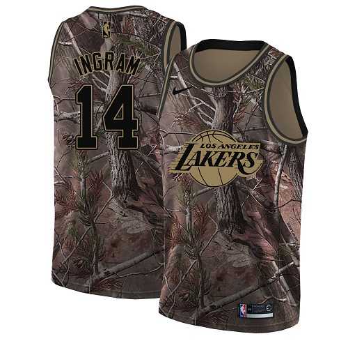 Men's Nike Los Angeles Lakers #14 Brandon Ingram Camo NBA Swingman Realtree Collection Jersey