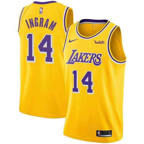 Men's Nike Los Angeles Lakers #14 Brandon Ingram Gold NBA Swingman Icon Edition Jersey