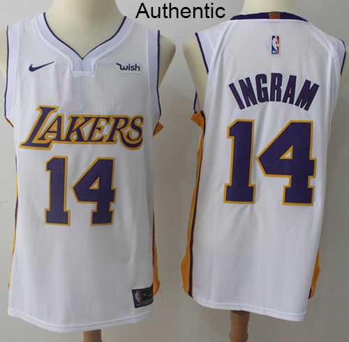 Men's Nike Los Angeles Lakers #14 Brandon Ingram White NBA Authentic Association Edition Jersey