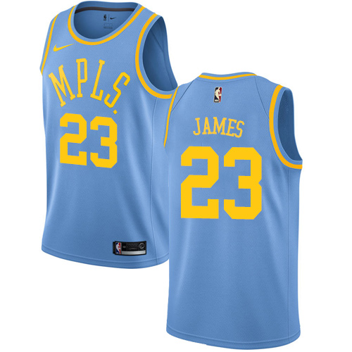 Men's Nike Los Angeles Lakers #23 LeBron James Royal Blue NBA Swingman Hardwood Classics Jersey