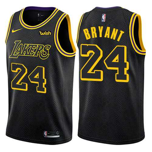 Men's Nike Los Angeles Lakers #24 Kobe Bryant Black NBA Swingman City Edition Jersey