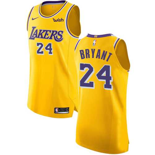 Men's Nike Los Angeles Lakers #24 Kobe Bryant Gold NBA Authentic Icon Edition Jersey