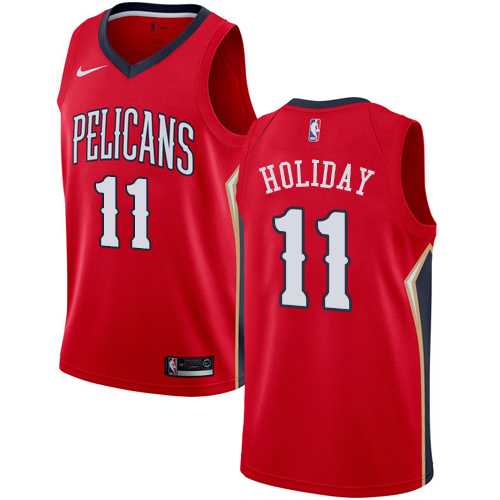 Men's Nike New Orleans Pelicans #11 Jrue Holiday Red NBA Swingman Statement Edition Jersey