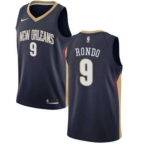 Men's Nike New Orleans Pelicans #9 Rajon Rondo Navy NBA Swingman Icon Edition Jersey