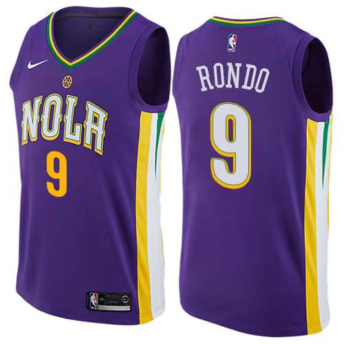 Men's Nike New Orleans Pelicans #9 Rajon Rondo Purple NBA Swingman City Edition Jersey
