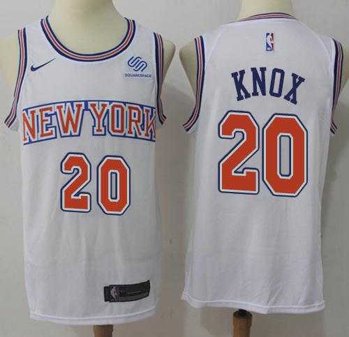 Men's Nike New York Knicks #20 Kevin Knox White NBA Swingman Hardwood Classics Jersey