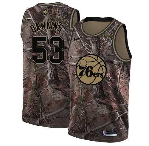Men's Nike Philadelphia 76ers #53 Darryl Dawkins Camo NBA Swingman Realtree Collection Jersey