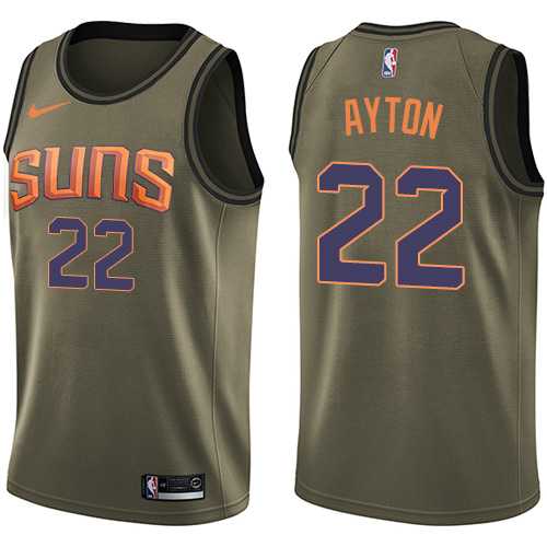 Men's Nike Phoenix Suns #22 Deandre Ayton Green NBA Swingman Salute to Service Jersey