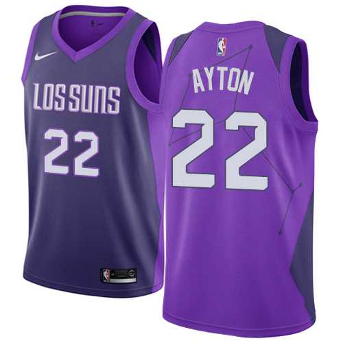 Men's Nike Phoenix Suns #22 Deandre Ayton Purple NBA Swingman City Edition Jersey