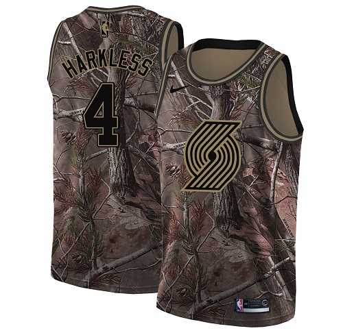 Men's Nike Portland Trail Blazers #4 Moe Harkless Camo NBA Swingman Realtree Collection Jersey