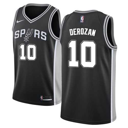 Men's Nike San Antonio Spurs #10 DeMar DeRozan Black NBA Swingman Icon Edition Jersey