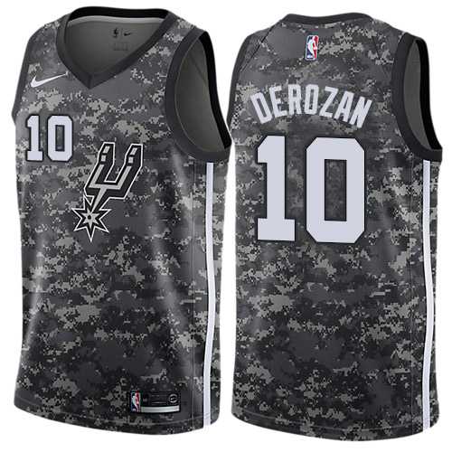 Men's Nike San Antonio Spurs #10 DeMar DeRozan Camo NBA Swingman City Edition Jersey