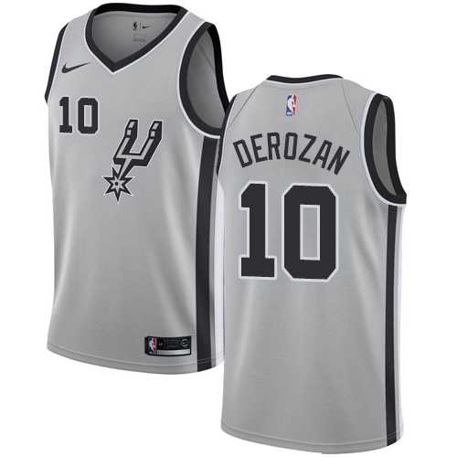 Men's Nike San Antonio Spurs #10 DeMar DeRozan Silver NBA Swingman Statement Edition Jersey