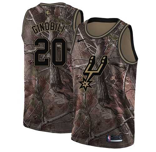 Men's Nike San Antonio Spurs #20 Manu Ginobili Camo NBA Swingman Realtree Collection Jersey