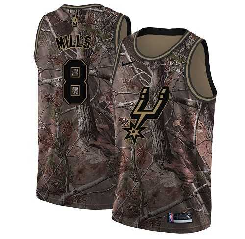 Men's Nike San Antonio Spurs #8 Patty Mills Camo NBA Swingman Realtree Collection Jersey
