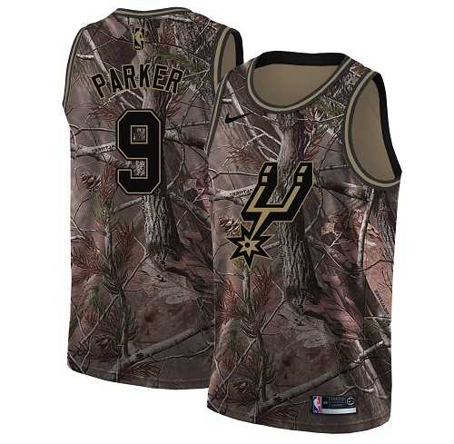 Men's Nike San Antonio Spurs #9 Tony Parker Camo NBA Swingman Realtree Collection Jersey