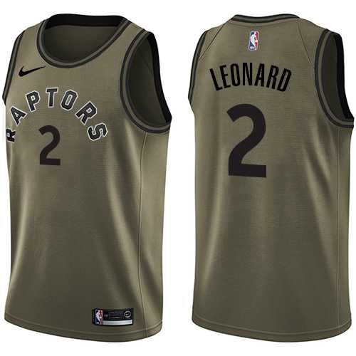 Men's Nike Toronto Raptors #2 Kawhi Leonard Green NBA Swingman Salute to Service Jersey