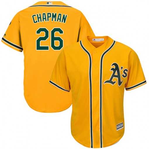 Men's Oakland Athletics #26 Matt Chapman Gold Cool Base Stitched MLB