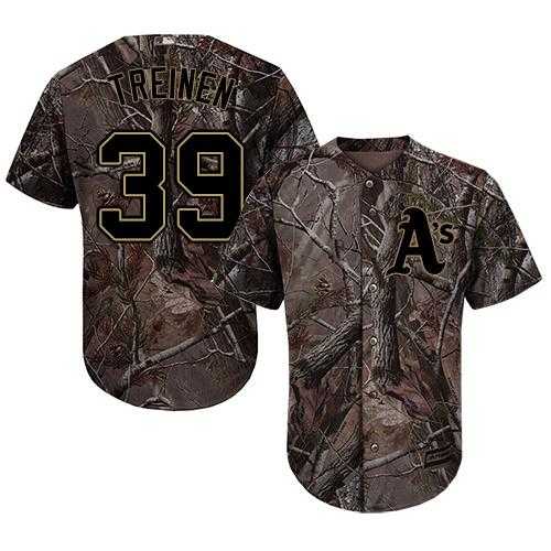 Men's Oakland Athletics #39 Blake Treinen Camo Realtree Collection Cool Base Stitched MLB Jersey