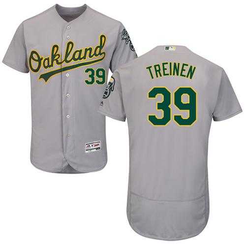 Men's Oakland Athletics #39 Blake Treinen Grey Flexbase Authentic Collection Stitched MLB Jersey