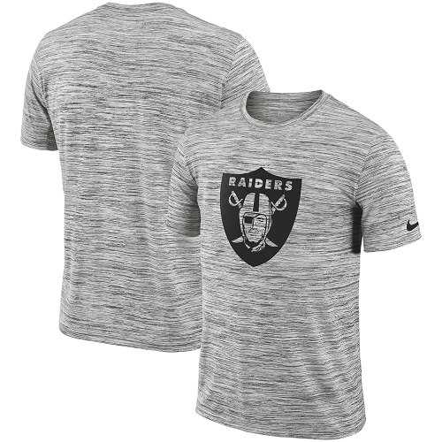 Men's Oakland Raiders Nike Heathered Black Sideline Legend Velocity Travel Performance T-Shirt