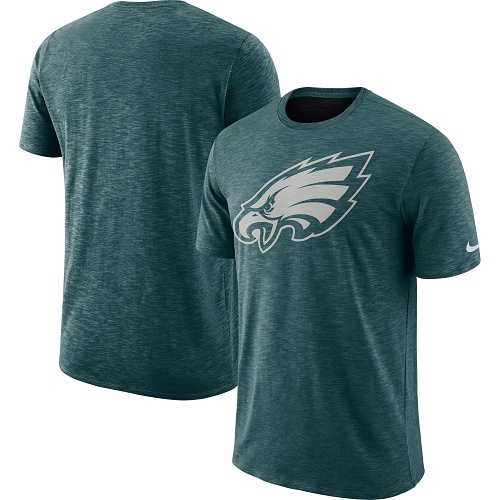 Men's Philadelphia Eagles Nike Midnight Green Sideline Cotton Slub Performance T-Shirt