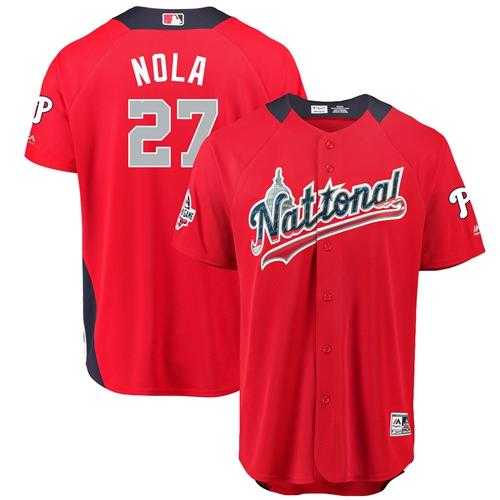 Men's Philadelphia Phillies #27 Aaron Nola Red 2018 All-Star National League Stitched MLB