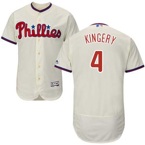 Men's Philadelphia Phillies #4 Scott Kingery Cream Flexbase Authentic Collection Stitched MLB Jersey