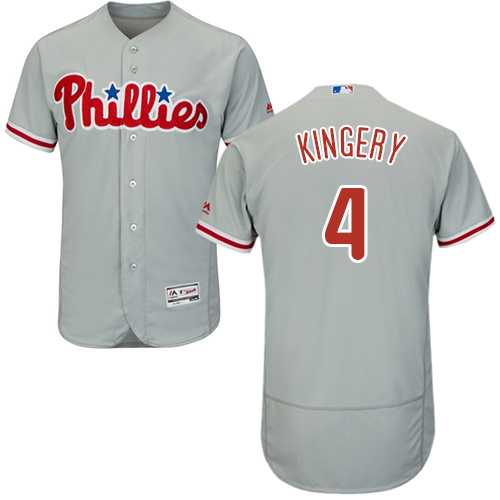 Men's Philadelphia Phillies #4 Scott Kingery Grey Flexbase Authentic Collection Stitched MLB Jersey