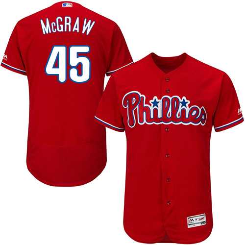Men's Philadelphia Phillies #45 Tug McGraw Red Flexbase Authentic Collection Stitched MLB