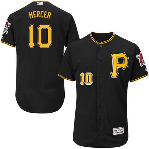 Men's Pittsburgh Pirates #10 Jordy Mercer Black Flexbase Authentic Collection Stitched MLB Jersey