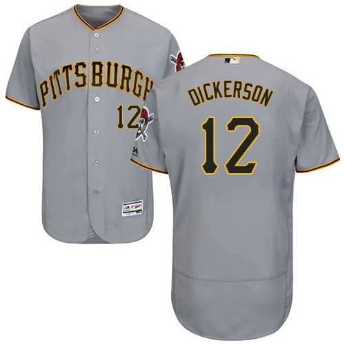 Men's Pittsburgh Pirates #12 Corey Dickerson Grey Flexbase Authentic Collection Stitched MLB Jersey
