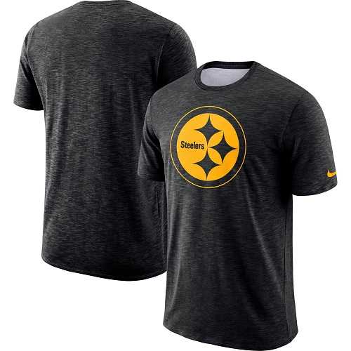 Men's Pittsburgh Steelers Nike Black Sideline Cotton Slub Performance T-Shirt