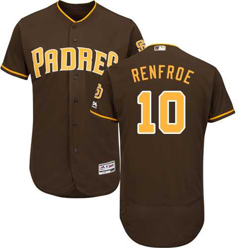Men's San Diego Padres #10 Hunter Renfroe Brown Flexbase Authentic Collection Stitched MLB Jersey