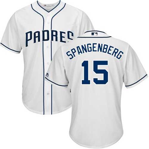 Men's San Diego Padres #15 Cory Spangenberg White New Cool Base Stitched MLB