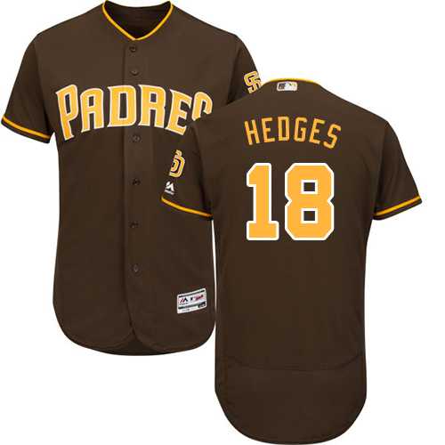 Men's San Diego Padres #18 Austin Hedges Brown Flexbase Authentic Collection Stitched MLB Jersey