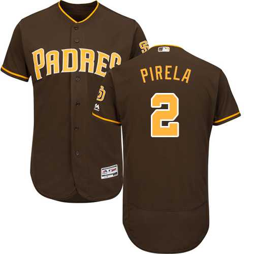 Men's San Diego Padres #2 Jose Pirela Brown Flexbase Authentic Collection Stitched MLB Jersey