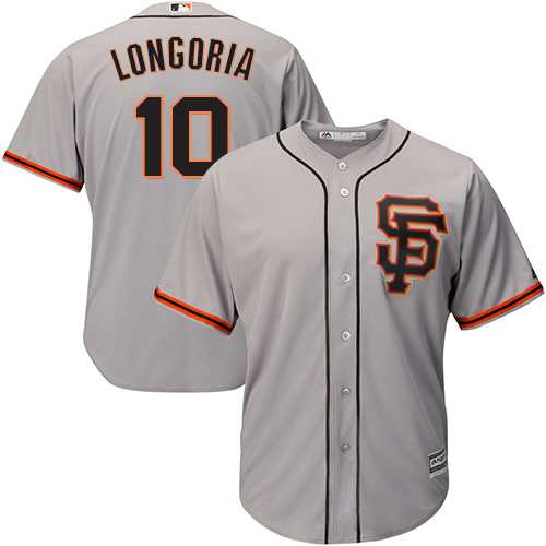 Men's San Francisco Giants #10 Evan Longoria Grey New Cool Base Road 2 Stitched MLB