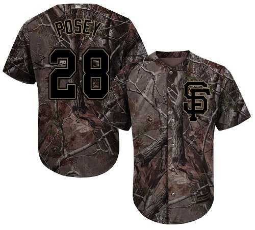 Men's San Francisco Giants #28 Buster Posey Camo Realtree Collection Cool Base Stitched MLB