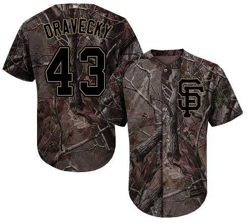 Men's San Francisco Giants #43 Dave Dravecky Camo Realtree Collection Cool Base Stitched MLB