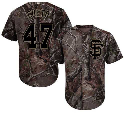 Men's San Francisco Giants #47 Johnny Cueto Camo Realtree Collection Cool Base Stitched MLB