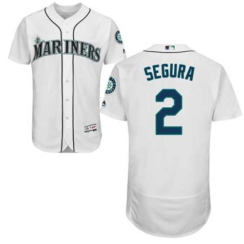 Men's Seattle Mariners #2 Jean Segura White Flexbase Authentic Collection Stitched MLB Jersey