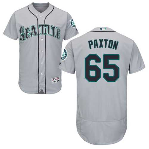 Men's Seattle Mariners #65 James Paxton Grey Flexbase Authentic Collection Stitched MLB Jersey