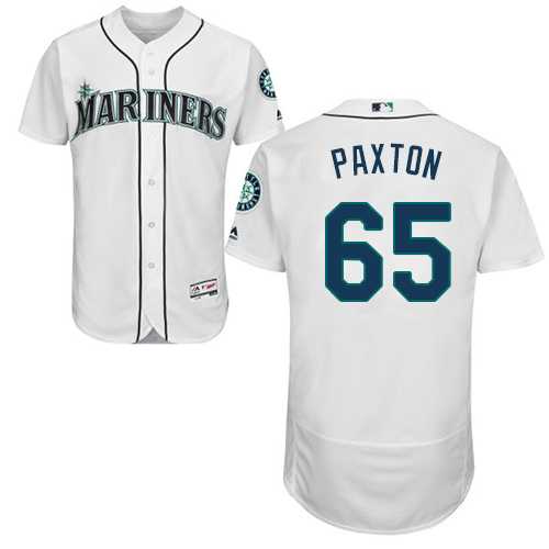 Men's Seattle Mariners #65 James Paxton White Flexbase Authentic Collection Stitched MLB Jersey