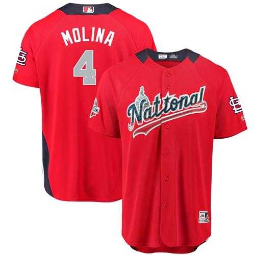 Men's St. Louis Cardinals #4 Yadier Molina Red 2018 All-Star National League Stitched MLB